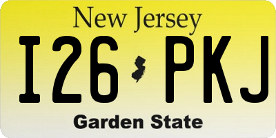 NJ license plate I26PKJ