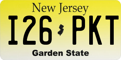 NJ license plate I26PKT