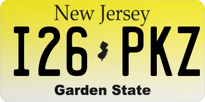 NJ license plate I26PKZ