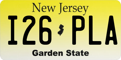 NJ license plate I26PLA