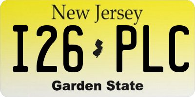 NJ license plate I26PLC