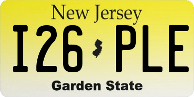 NJ license plate I26PLE