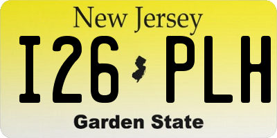 NJ license plate I26PLH