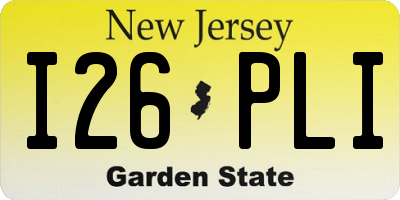 NJ license plate I26PLI