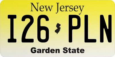 NJ license plate I26PLN