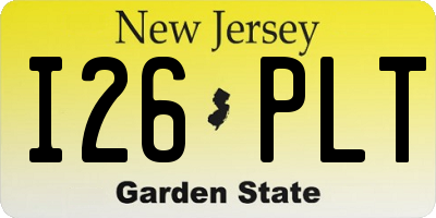 NJ license plate I26PLT