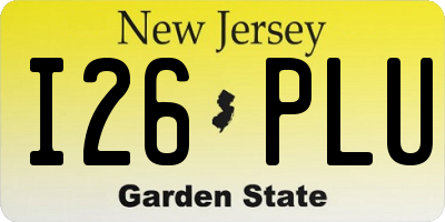 NJ license plate I26PLU