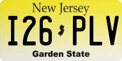 NJ license plate I26PLV
