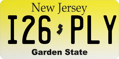 NJ license plate I26PLY