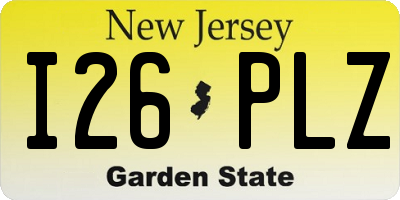 NJ license plate I26PLZ