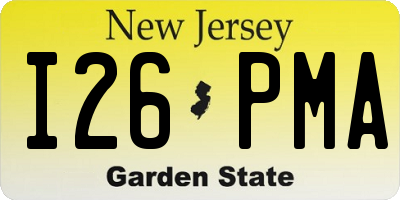 NJ license plate I26PMA