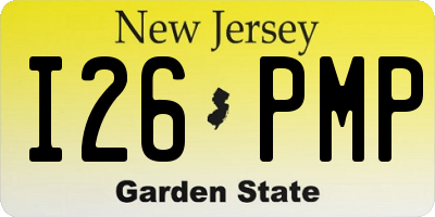 NJ license plate I26PMP