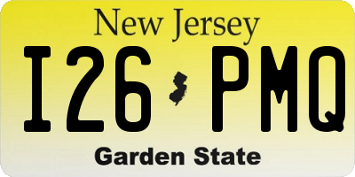 NJ license plate I26PMQ