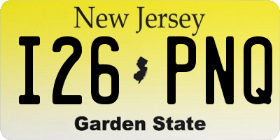 NJ license plate I26PNQ