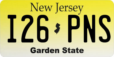 NJ license plate I26PNS