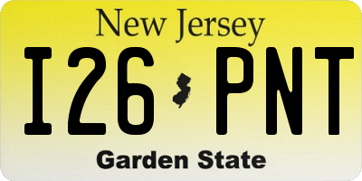 NJ license plate I26PNT