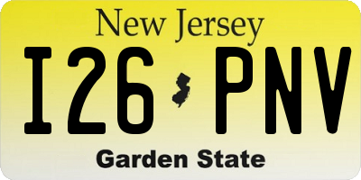 NJ license plate I26PNV