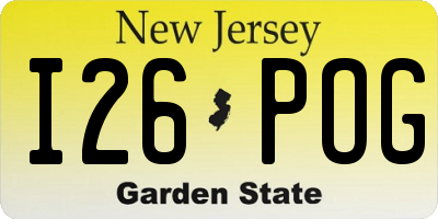 NJ license plate I26POG