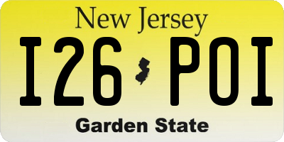 NJ license plate I26POI