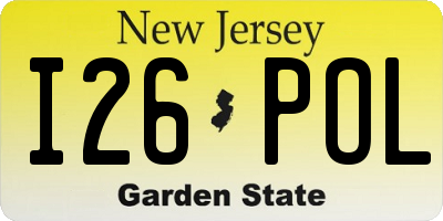 NJ license plate I26POL