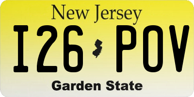 NJ license plate I26POV