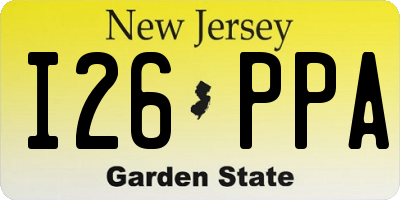 NJ license plate I26PPA