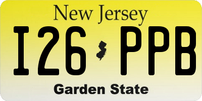 NJ license plate I26PPB