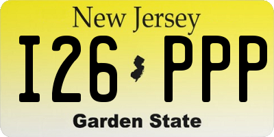 NJ license plate I26PPP