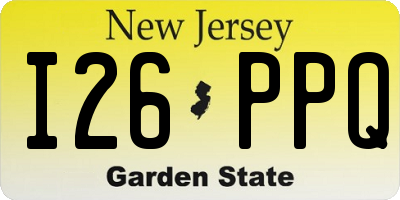 NJ license plate I26PPQ