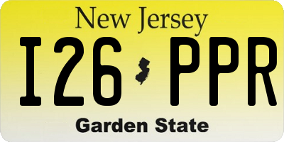 NJ license plate I26PPR