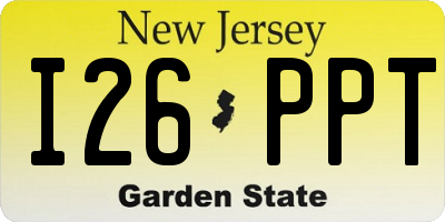 NJ license plate I26PPT
