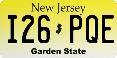 NJ license plate I26PQE