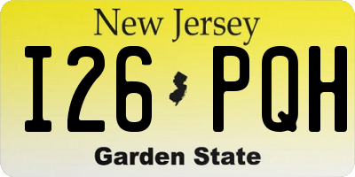 NJ license plate I26PQH