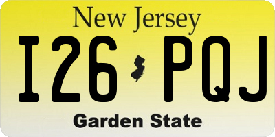 NJ license plate I26PQJ