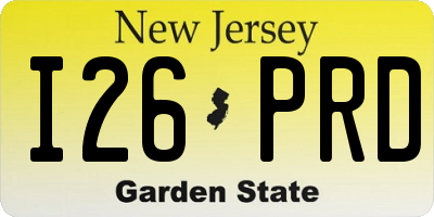 NJ license plate I26PRD