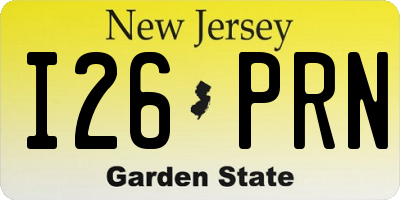 NJ license plate I26PRN