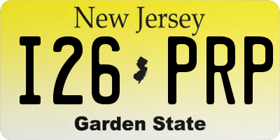 NJ license plate I26PRP