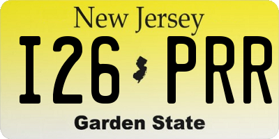 NJ license plate I26PRR
