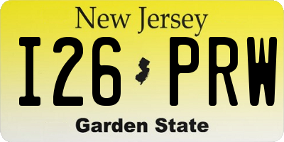 NJ license plate I26PRW