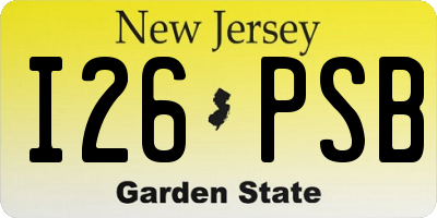 NJ license plate I26PSB