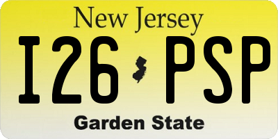 NJ license plate I26PSP