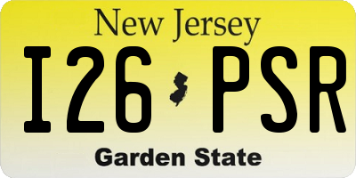 NJ license plate I26PSR