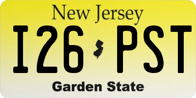 NJ license plate I26PST