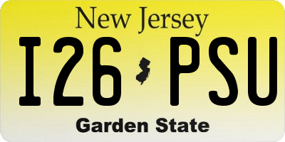 NJ license plate I26PSU