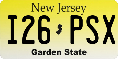 NJ license plate I26PSX