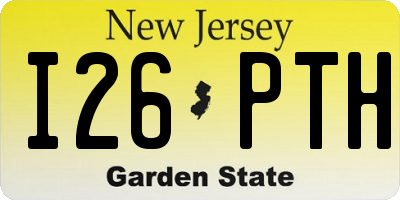 NJ license plate I26PTH
