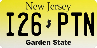 NJ license plate I26PTN