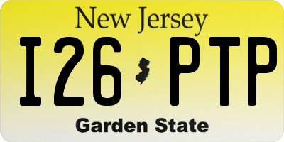 NJ license plate I26PTP