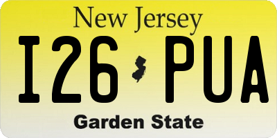NJ license plate I26PUA