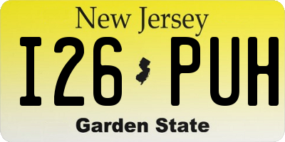 NJ license plate I26PUH